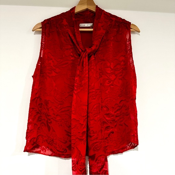 Alice + Olivia Arie Tie Neck Blouse - Picture 4 of 9